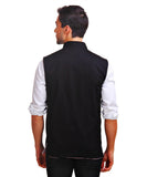 Chokore Men's Reversible Red & White Stripes / Black Cotton Nehru Jacket