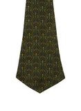 Chokore Men's Mehandi Green & Yellow Silk Designer Cravat