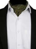 Chokore Men's Mehandi Green & Yellow Silk Designer Cravat