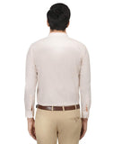 Chokore Men's White Cotton Semi-formal Shirt with an Orange Placket