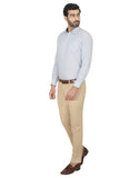 Chokore Men's Light Blue Cotton Semi-formal Shirt