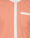 Chokore Men's Orange Cotton Casual Shirt with a White Placket