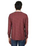 Chokore Men's Burgundy Cotton Casual Shirt with a White Placket