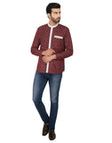 Chokore Men's Burgundy Cotton Casual Shirt with a White Placket