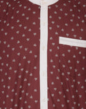 Chokore Men's Burgundy Cotton Casual Shirt with a White Placket