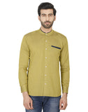 Chokore Men's Mehandi Green Cotton Casual Shirt