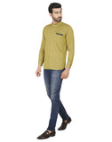 Chokore Men's Mehandi Green Cotton Casual Shirt