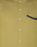 Chokore Men's Mehandi Green Cotton Casual Shirt