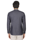 Chokore Men's Dark Grey Cotton Casual Shirt