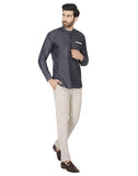 Chokore Men's Dark Grey Cotton Casual Shirt
