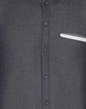 Chokore Men's Dark Grey Cotton Casual Shirt