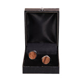 Chokore Round Shape Wooden Cufflinks For Men