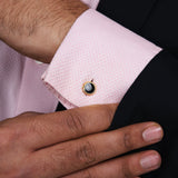 Chokore Black enamel stone Cufflinks For Men