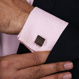 Chokore Natural Dark Wooden Cufflinks For Men