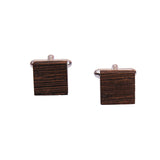 Chokore Natural Dark Wooden Cufflinks For Men