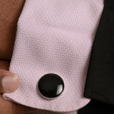 Chokore Black color Round shape Cufflinks