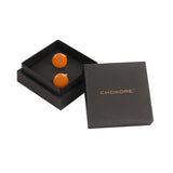 Chokore Orange color Round shape Cufflinks