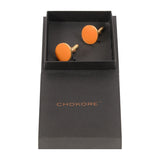 Chokore Orange color Round shape Cufflinks