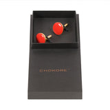 Chokore Red color Round shape Cufflinks