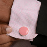 Chokore Old Rose Pink color Round shape Cufflinks