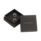 Chokore Black & White color Round shape Cufflinks
