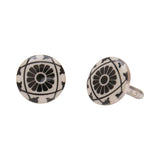 Chokore Black & White color Round shape Cufflinks