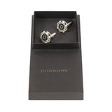 Chokore Black & White color Round shape Cufflinks