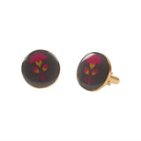 Chokore Grey and Magenta color Round shape Cufflinks