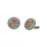 Chokore Light Blue color Elephant motif Round shape Cufflinks