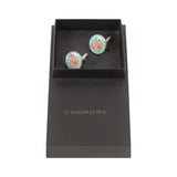 Chokore Light Blue color Elephant motif Round shape Cufflinks