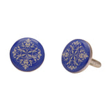 Chokore Cobalt Blue color Indian design motif Round shape Cufflinks