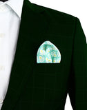 Chokore Sea Green Silk Pocket Square - Indian At Heart line