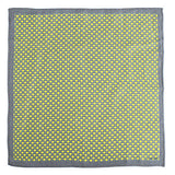 Chokore Grey and Lemon Green Silk Pocket Square - Indian At Heart line