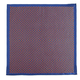 Chokore Blue and Red Silk Pocket Square - Indian At Heart line