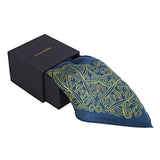 Chokore Blue & Yellow Silk Pocket Square - Indian At Heart line