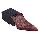 Chokore Burgundy & Beige Silk Pocket Square