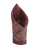 Chokore Burgundy & Beige Silk Pocket Square