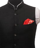 Two-in-One Red & White Silk Pocket Square - Indian At Heart line