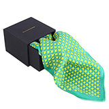 Chokore Sea Green And Lemon Green Silk Pocket square