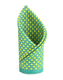 Chokore Sea Green And Lemon Green Silk Pocket square