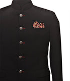 Chokore Men's Silk Pocket Square (Black, Red and Off White)