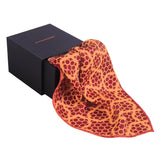 Chokore Red Ajrakh Cotton Silk Pocket Square Indian Heart Line