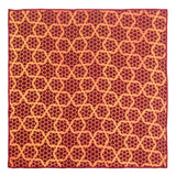 Chokore Red Ajrakh Cotton Silk Pocket Square Indian Heart Line