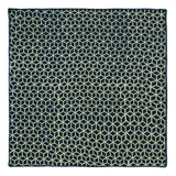 Chokore Blue & White Ajrakh Cotton Silk Pocket Square Indian Heart line