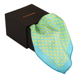 Chokore Light Blue & Yellow Silk Pocket Square - Indian At Heart line