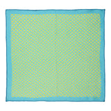 Chokore Light Blue & Yellow Silk Pocket Square - Indian At Heart line