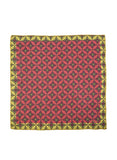 Chokore Red & Light Green Silk Pocket Square from Indian at Heart collection