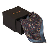Chokore Light Blue & Red Silk Pocket Square - Indian At Heart line