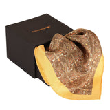 Chokore Yellow & Brown Silk Pocket Square - Indian At Heart line