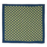 Chokore Blue & Yellow Silk Pocket Square - Indian At Heart line